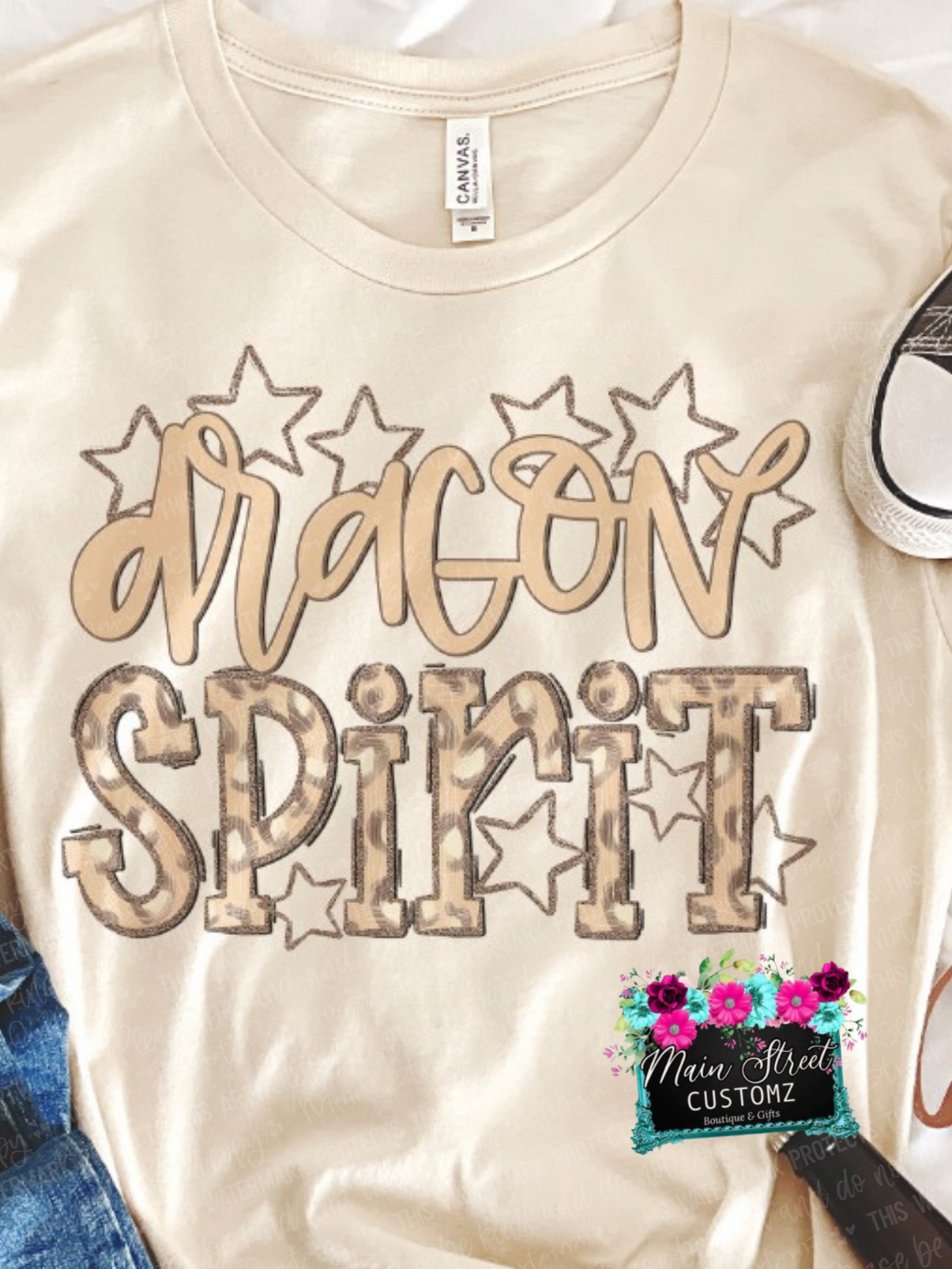 Neutral Leopard Mascot Tee