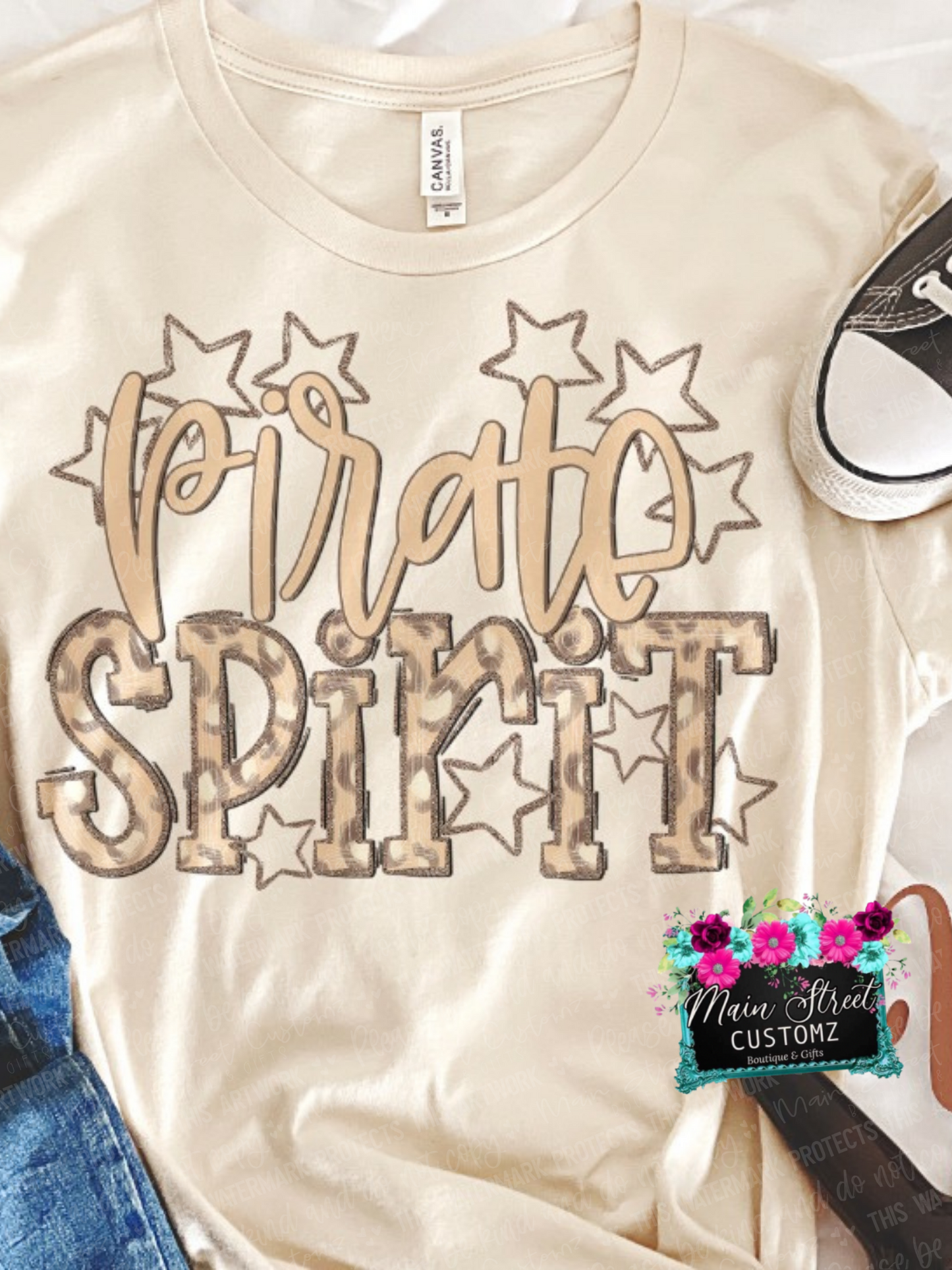 Neutral Leopard Mascot Tee