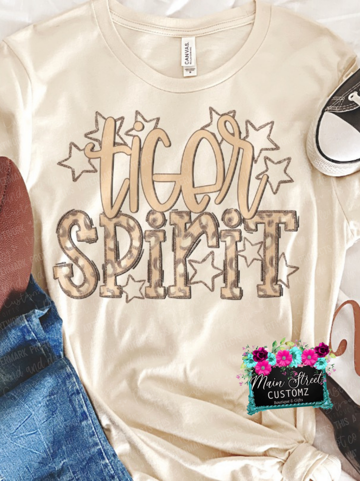 Neutral Leopard Mascot Tee