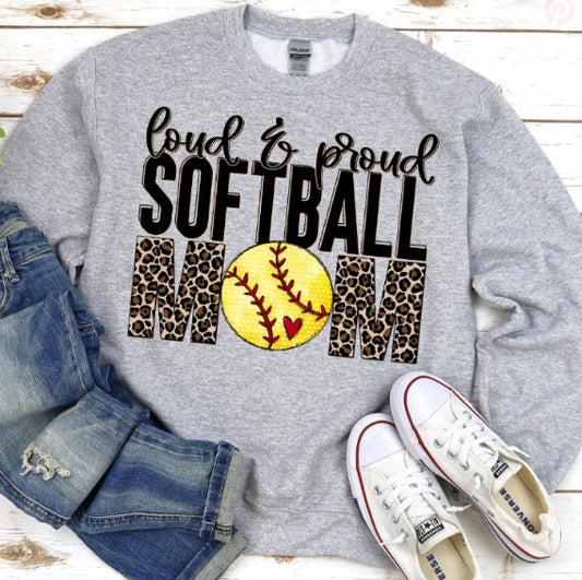 Loud and Proud Softball Mom Tee
