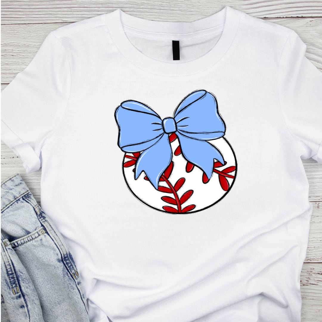 Bow and Ball Baseball Tee