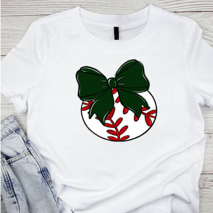 Bow and Ball Baseball Tee
