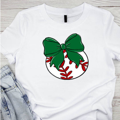 Bow and Ball Baseball Tee