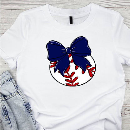 Bow and Ball Baseball Tee