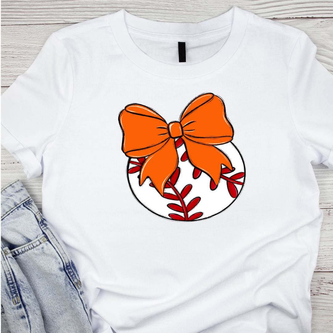 Bow and Ball Baseball Tee
