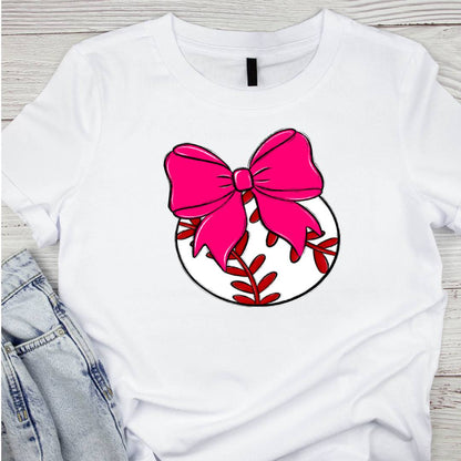 Bow and Ball Baseball Tee