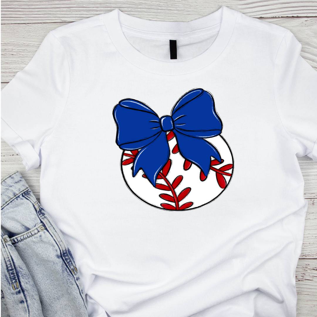 Bow and Ball Baseball Tee
