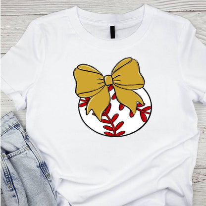 Bow and Ball Baseball Tee