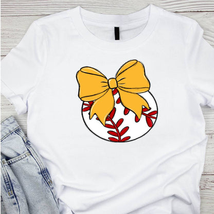 Bow and Ball Baseball Tee