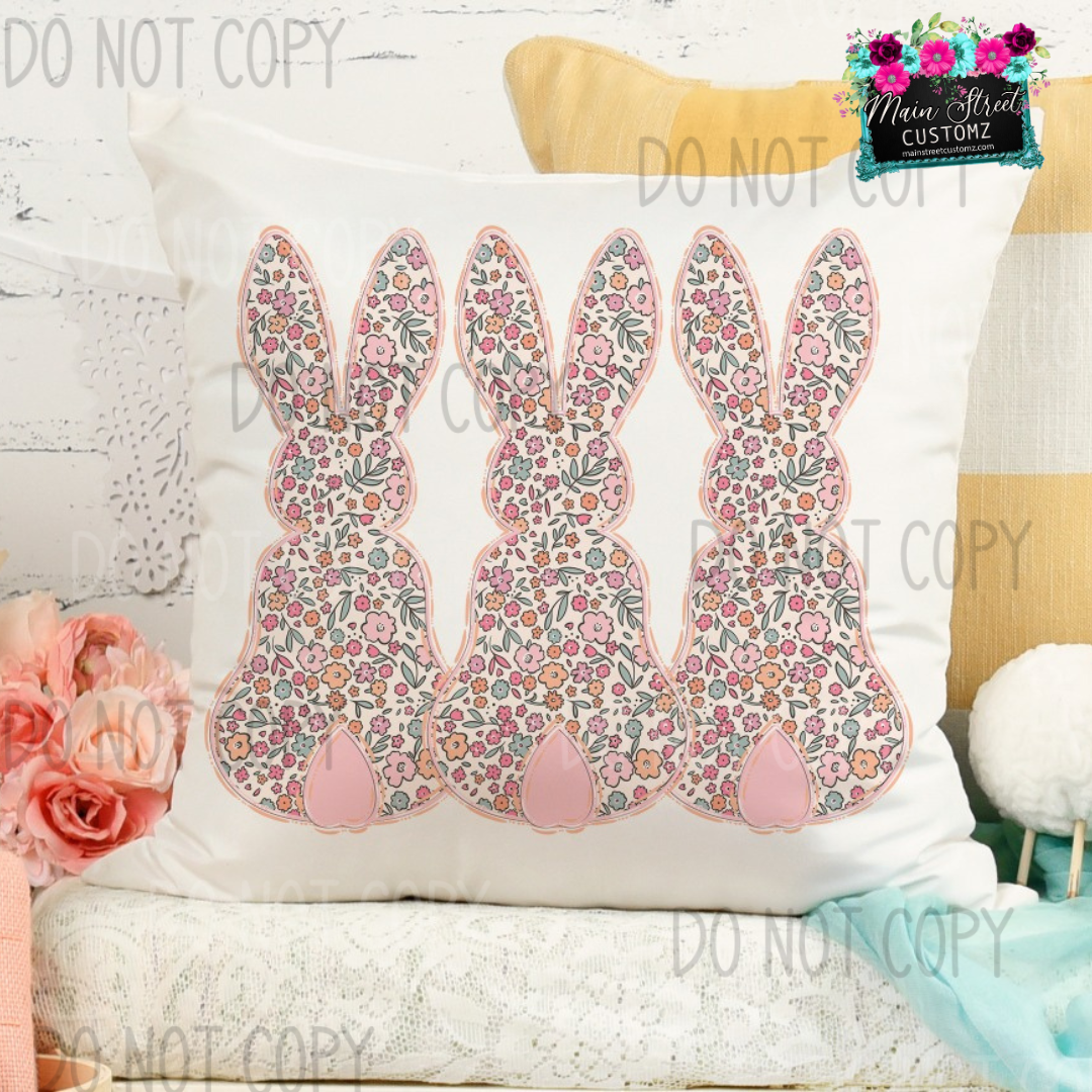 Triple Easter Bunny Pillowcase/Pillow