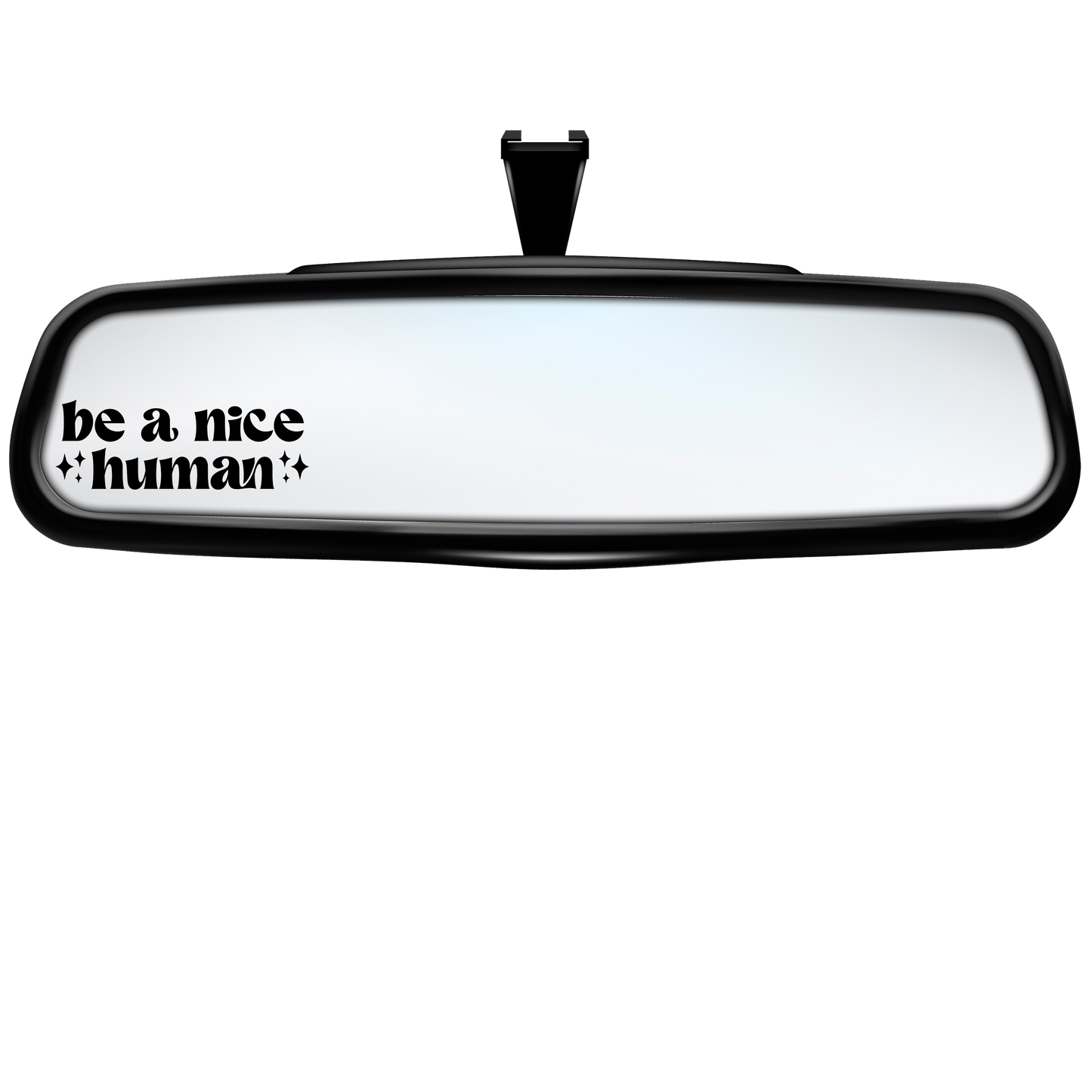 "Be A Nice Human" Rearview Mirror Decal