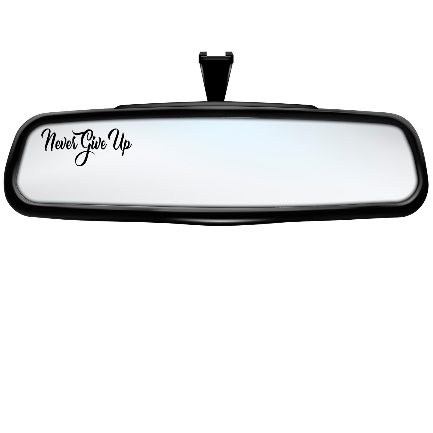 "Never Give Up" Rearview Mirror Decal