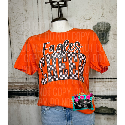 Eagles Cheer Check Tee