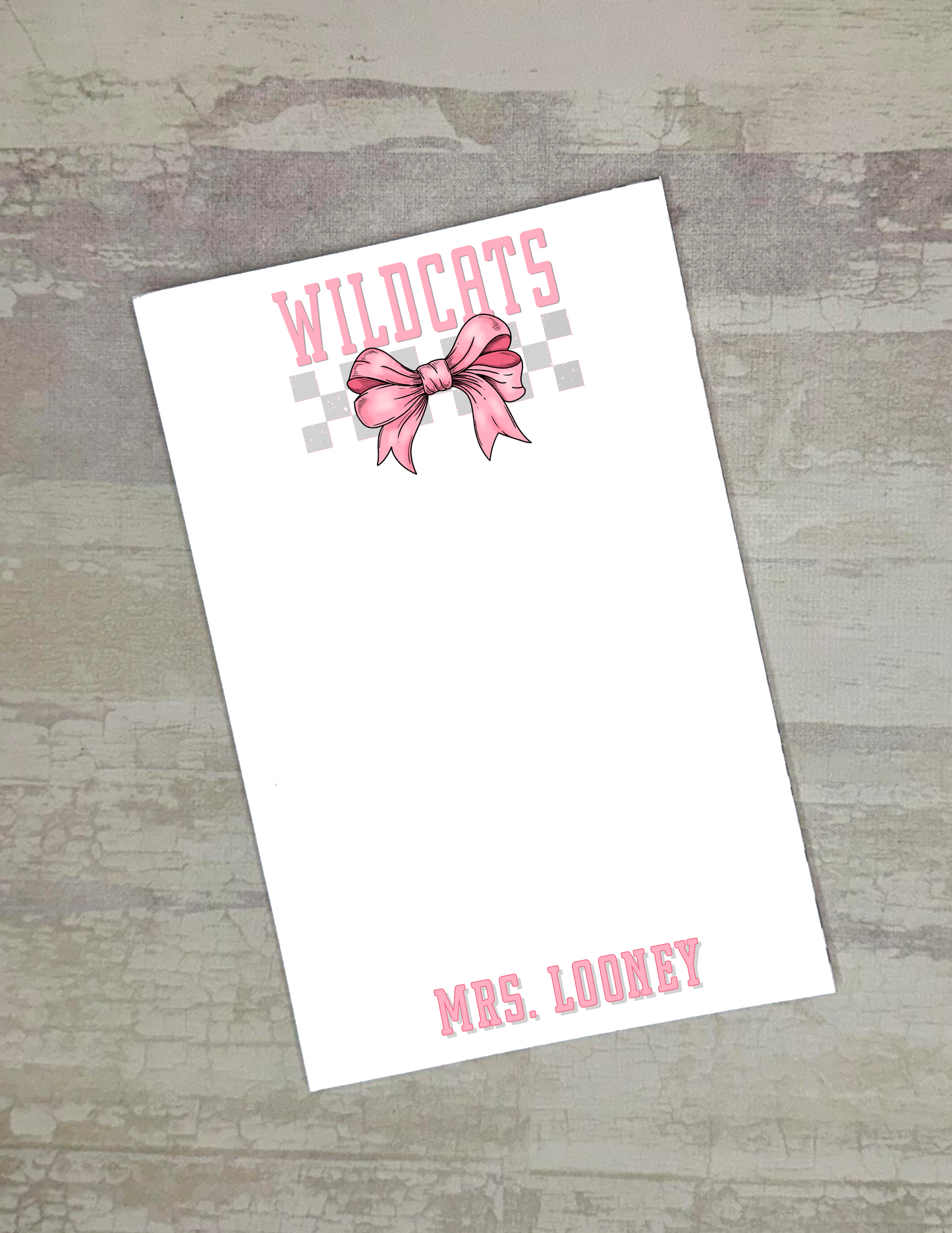 Pink Bow Mascot Notepad